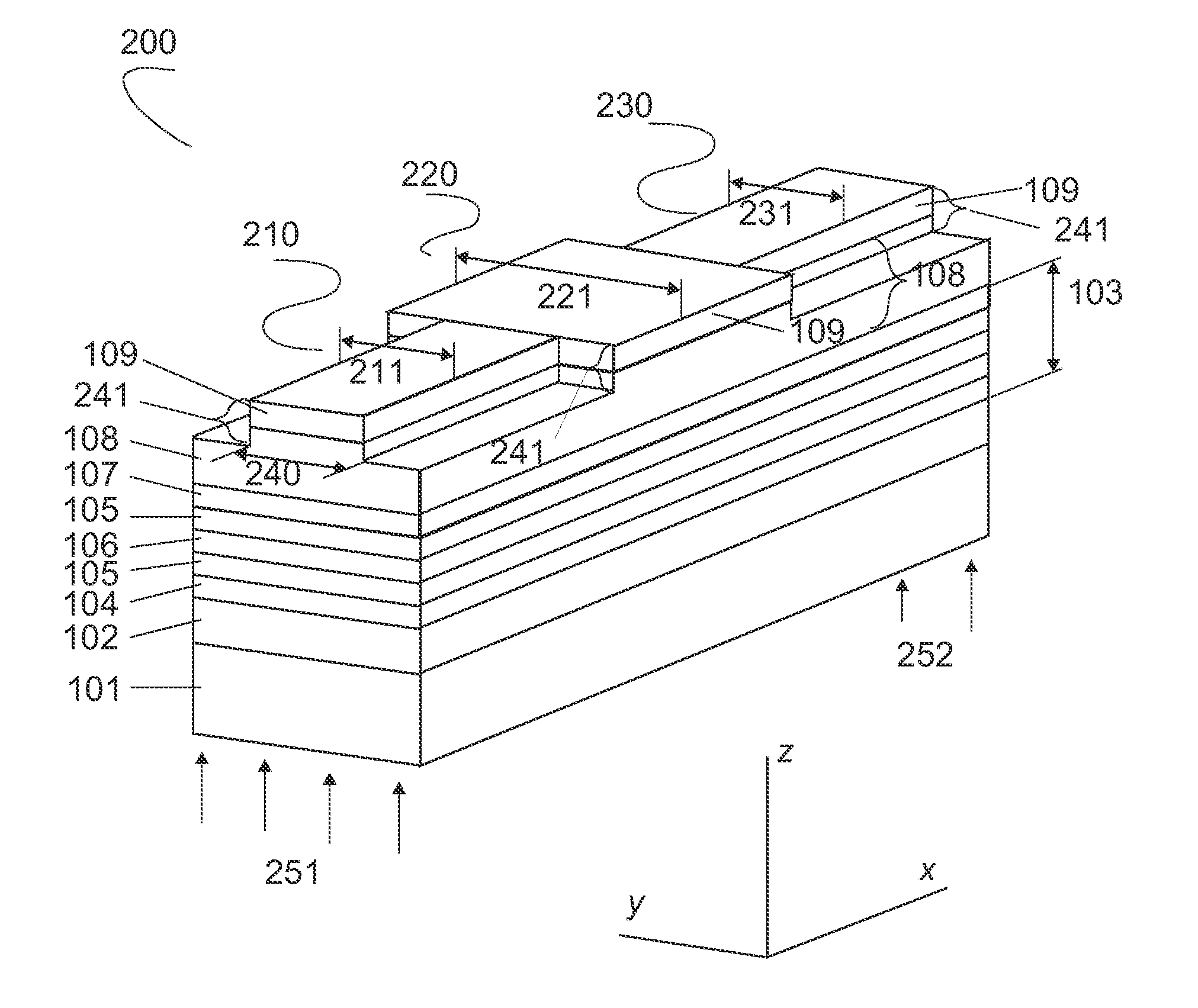 High-Power Optoelectronic Device with Improved Beam Quality Incorporating A Lateral Mode Filtering Section