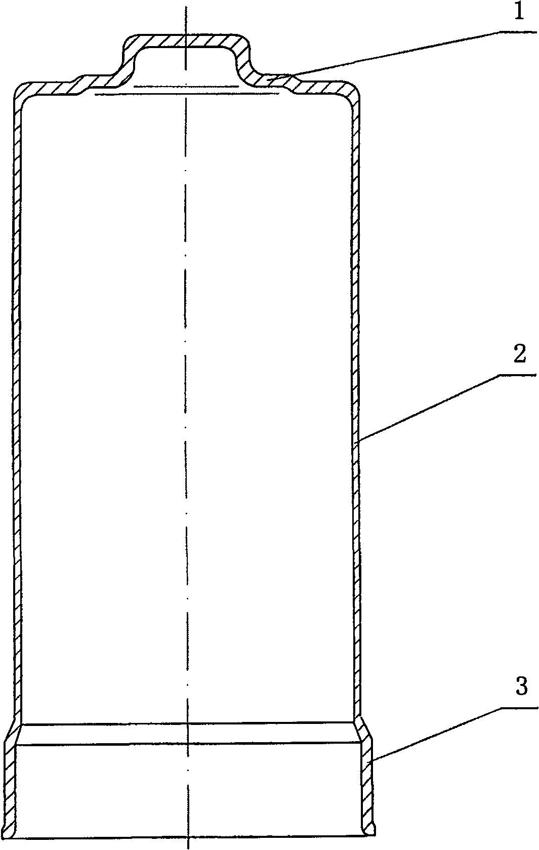 Battery differential thickness steel casing and its manufacturing technique