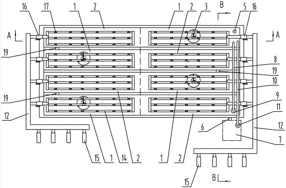 Multi-level anoxic-aerobic series-connection biochemical pool and method for denitrifying tannery wastewater with same