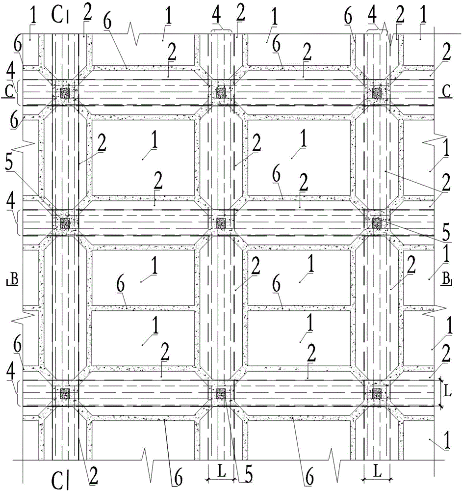 Assembled board-column structure floor slab, dividing method thereof, and floor slab unit components