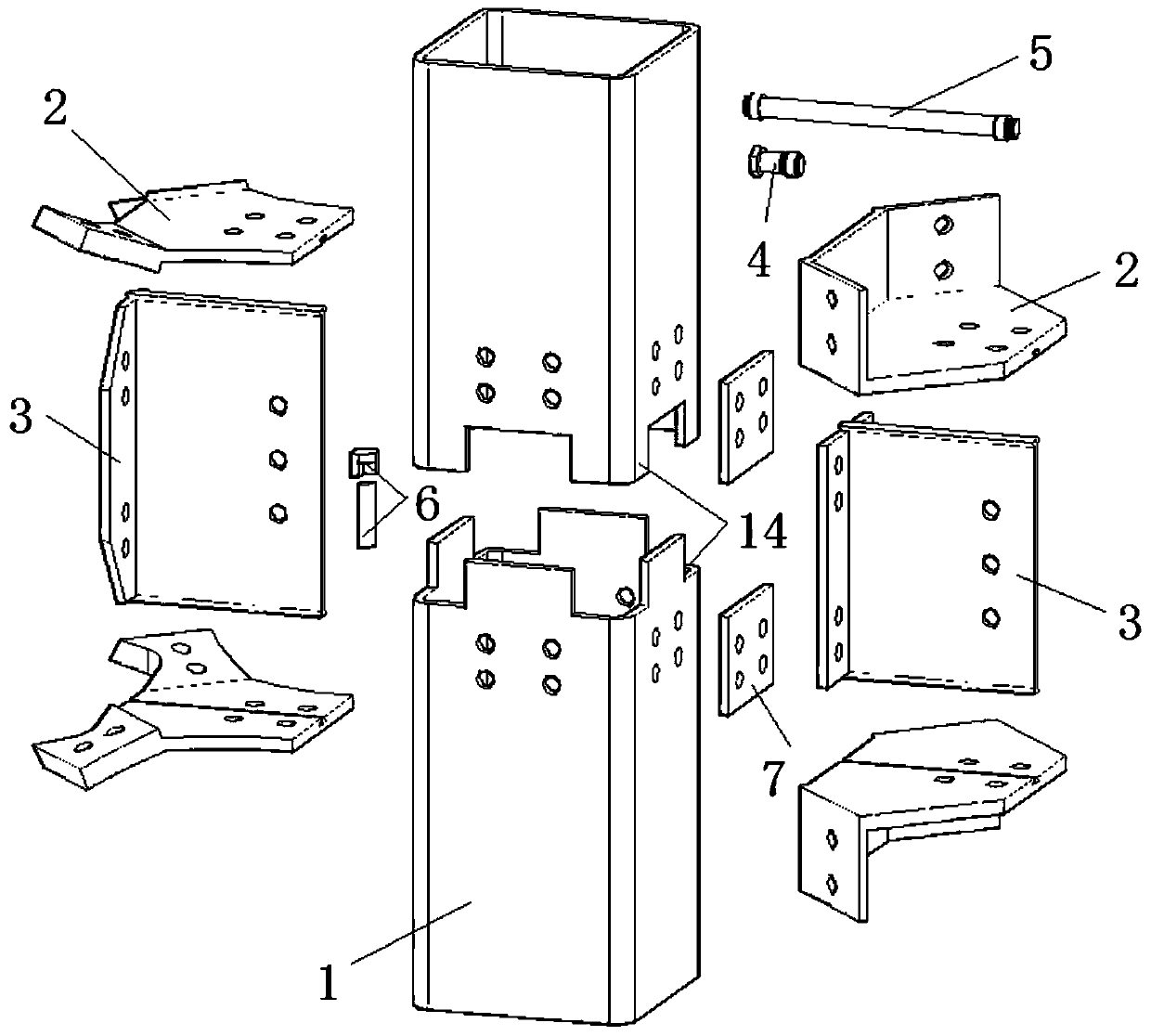 Fully assembled steel structure connection components and installation methods