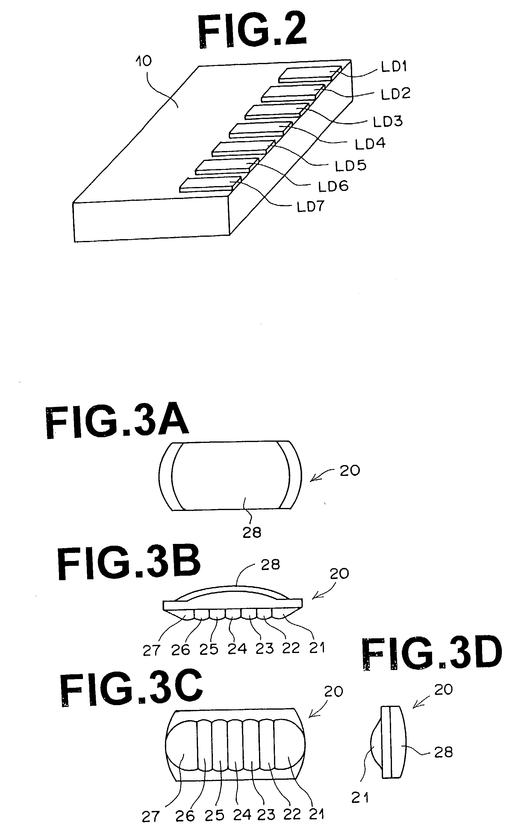 Condensing lens, optically-multiplexed-laser-light source, and exposure system