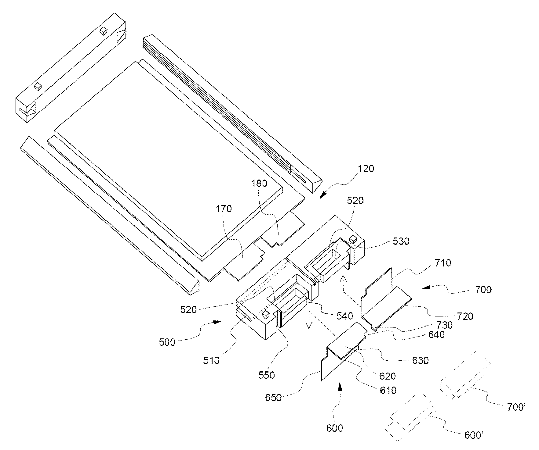 Secondary battery having independent coupling frame members and battery module having the same