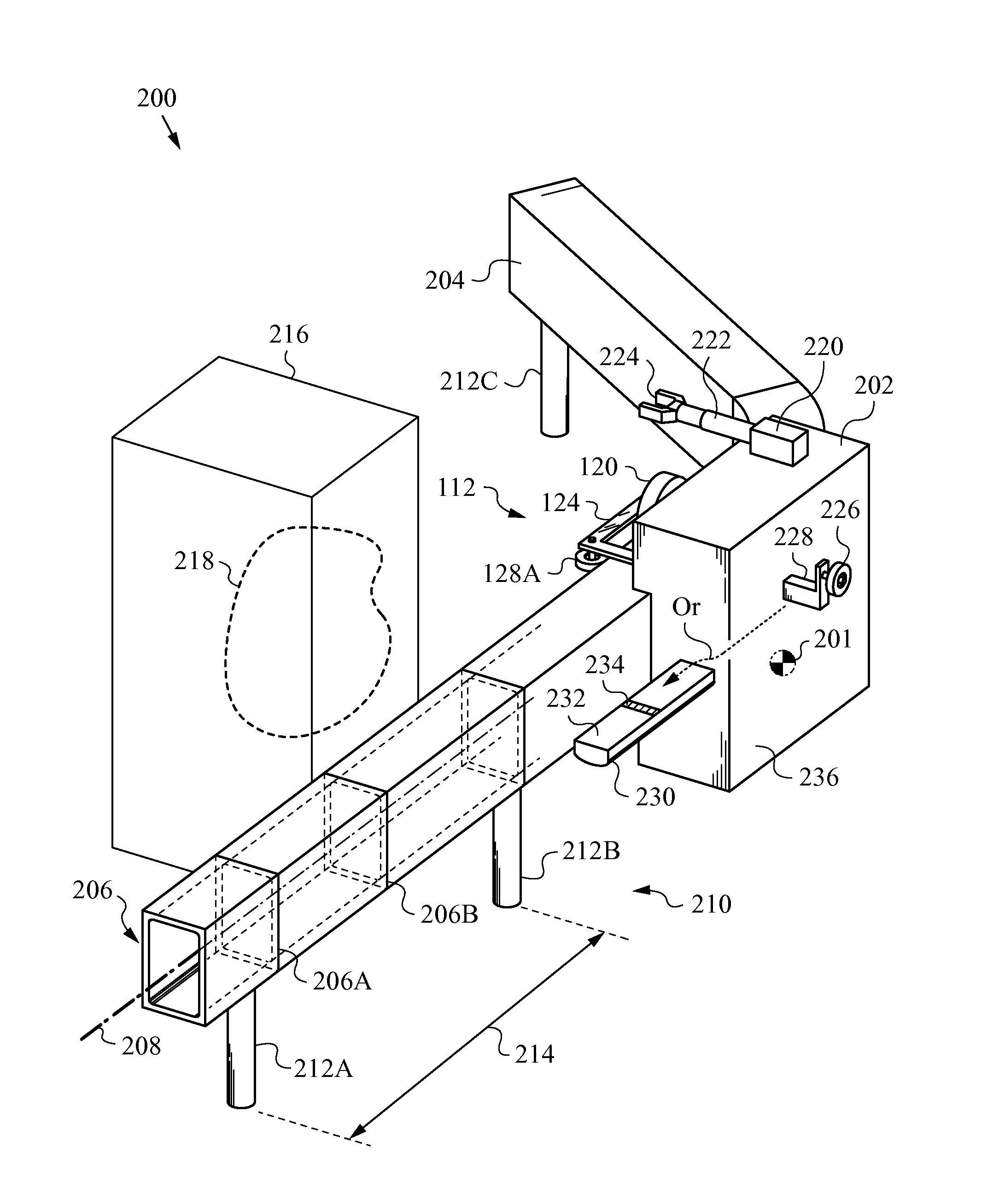 Monorail vehicle apparatus with trucks designed to accommodate movement along curved rail sections