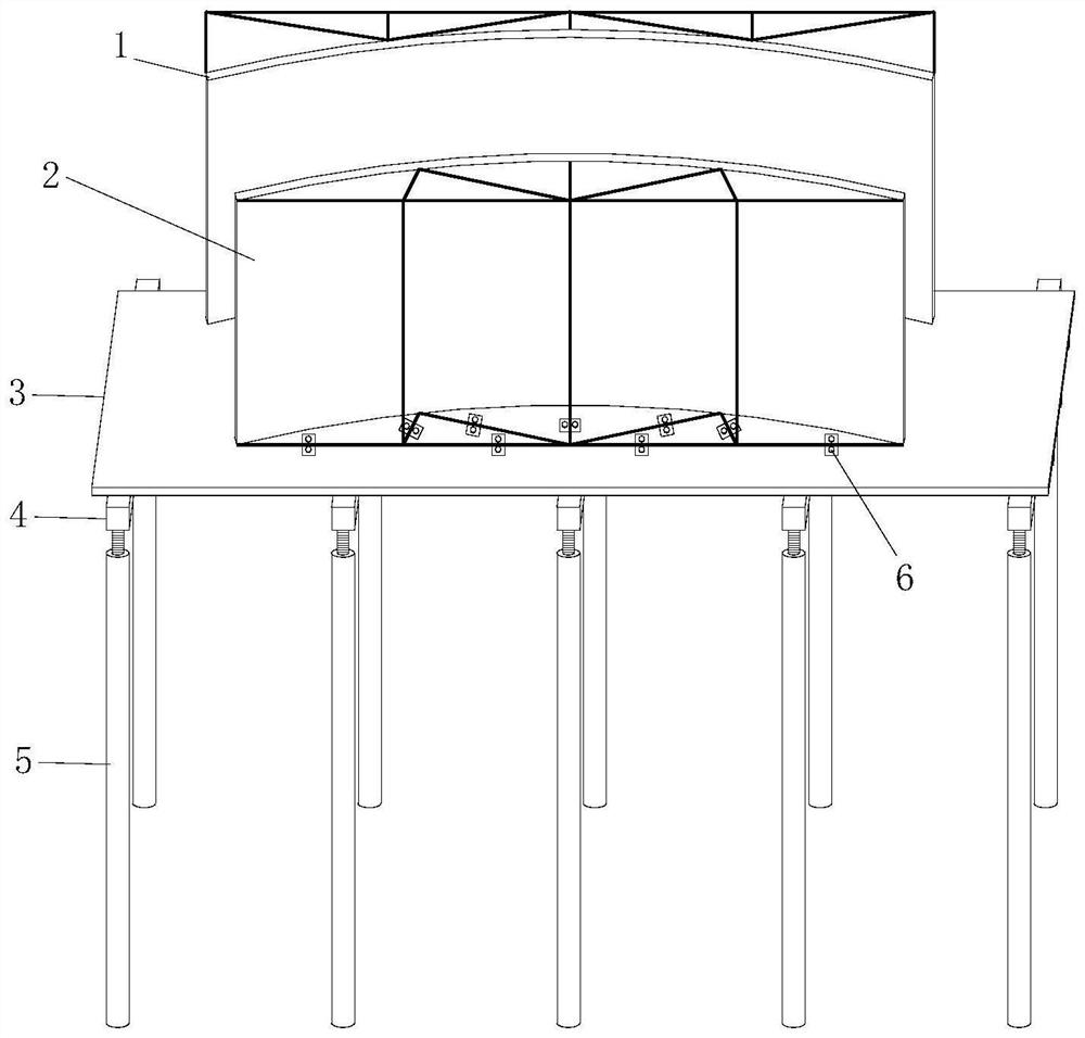 Cast-in-place reinforced concrete arc-shaped boundary beam and construction method