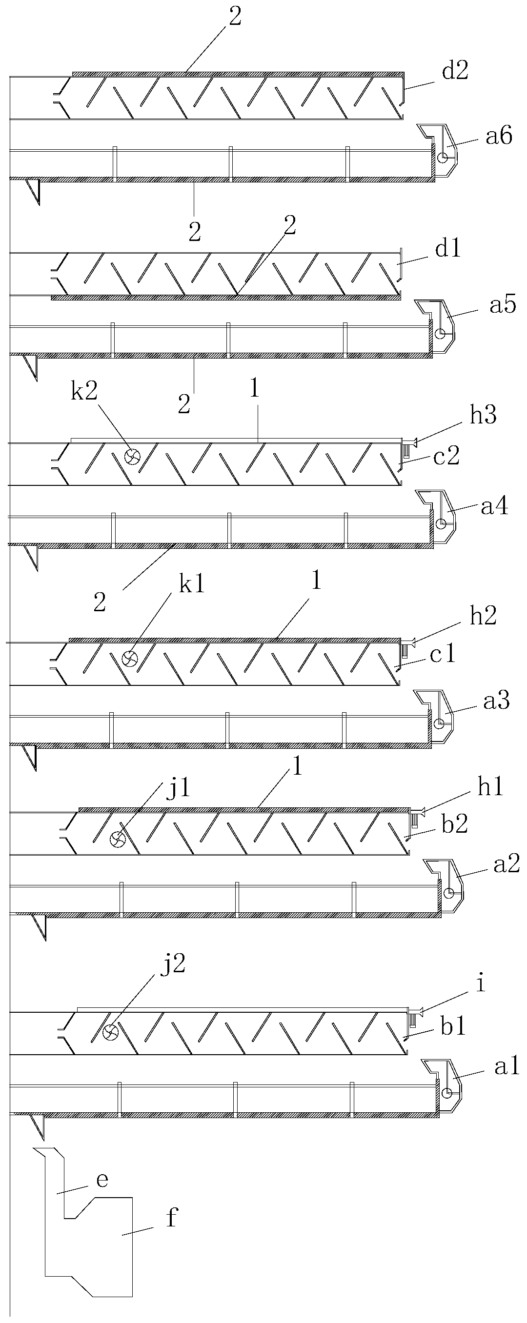 Three-dimensional dynamic turn-back flow preheating, drying and calcining system