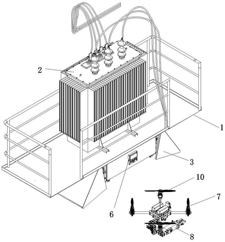High-altitude transformer with unmanned aerial vehicle for maintenance