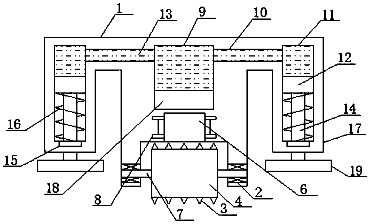 Movable combined power type vibration leveling machine