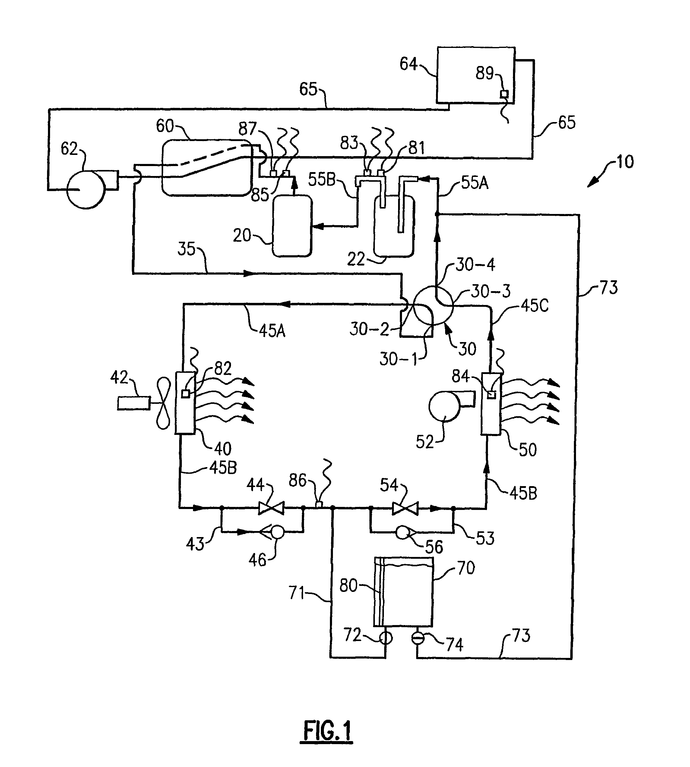 Refrigerant charge control in a heat pump system with water heater