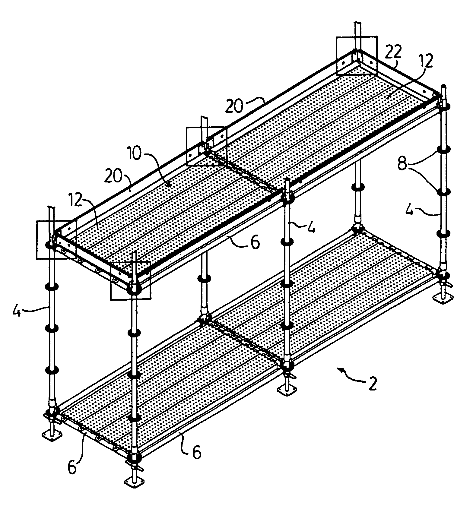 Toeboard system for scaffolding
