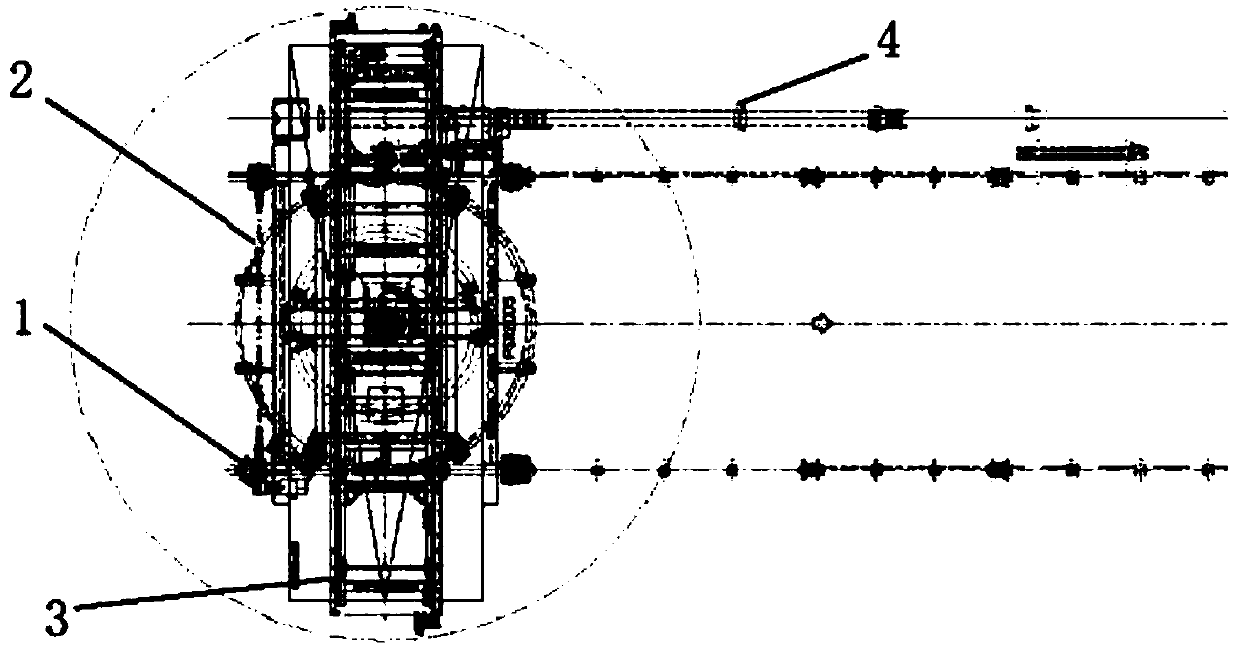 Rotary moving conveying system and skid conveying method