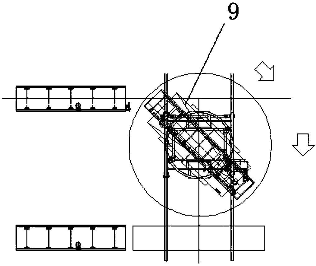 Rotary moving conveying system and skid conveying method