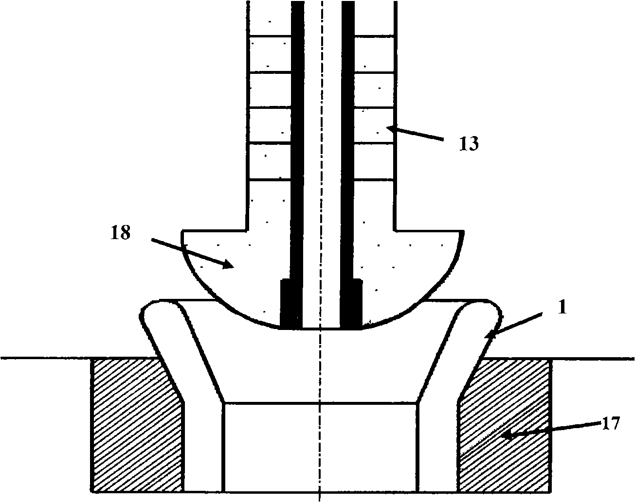 Secondary refining method of 10 to 30 tons bottom breakout ladle