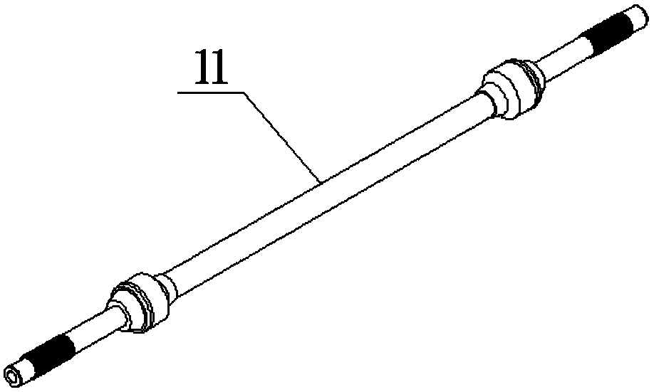 A device for detecting the length of an automobile transmission shaft with an elastic element