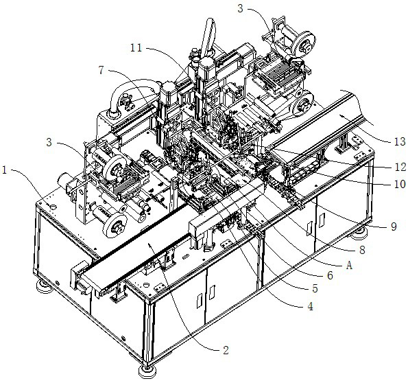 Chip mounting equipment and process for mounting polarizer on glass workpiece