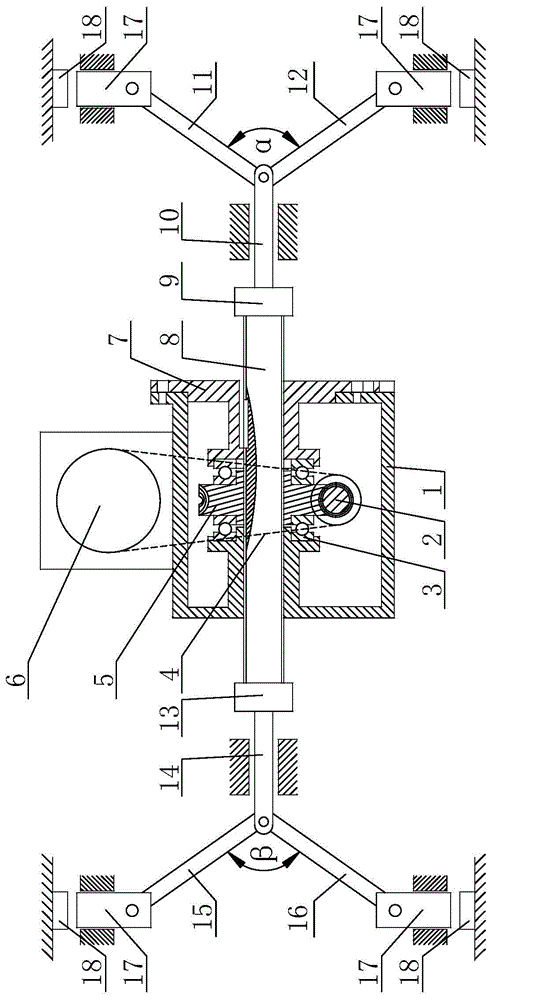 Worm and gear driving type four-station reciprocating stamping device