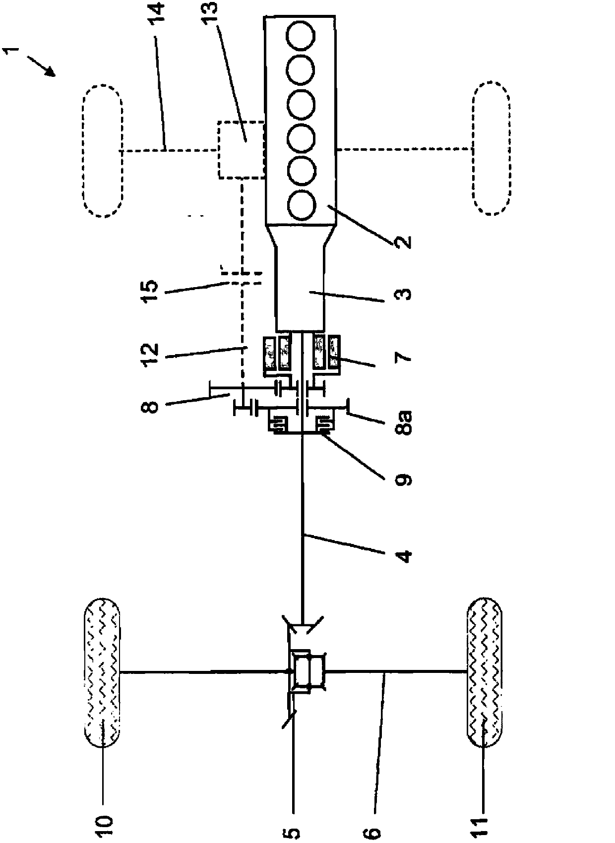 Drive train for motor vehicle