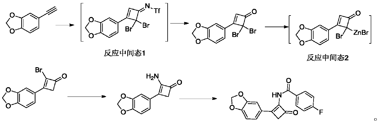 Cyclobutenone type compound with anti-oxidization effect and preparation method thereof