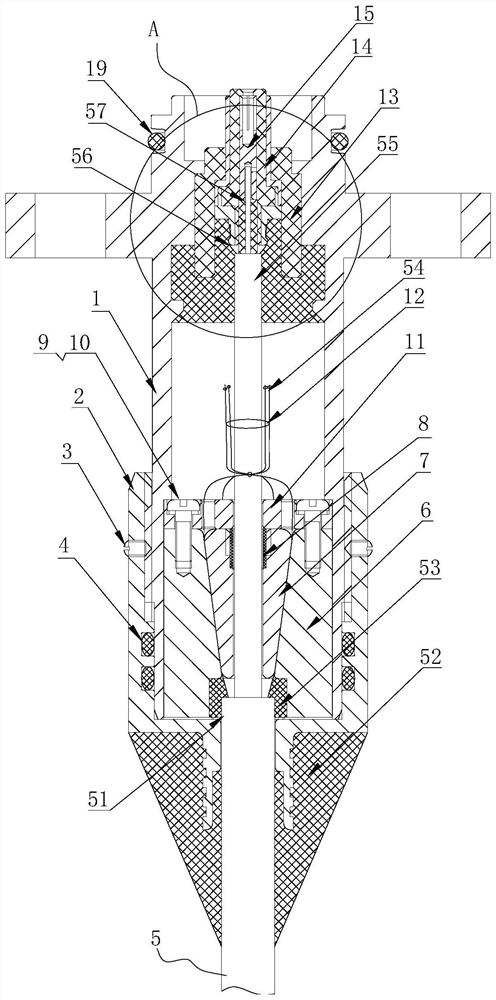 A cable tensile connection structure and a load-bearing watertight connector using the structure