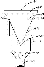 Mixed liquid gasification burner and nozzle-free water cooling gasification furnace end comprising same