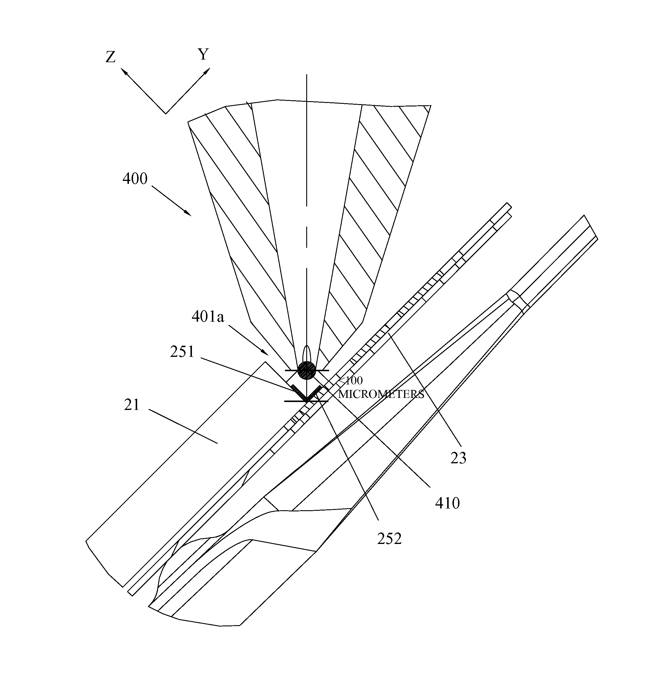 Nozzle for connecting or disconnecting solder joints between head bonding pads in a hard disk drive, and laser soldering or reflowing tool with the same