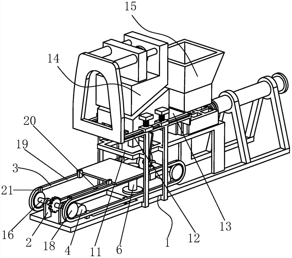 A hollow brick pressing machine