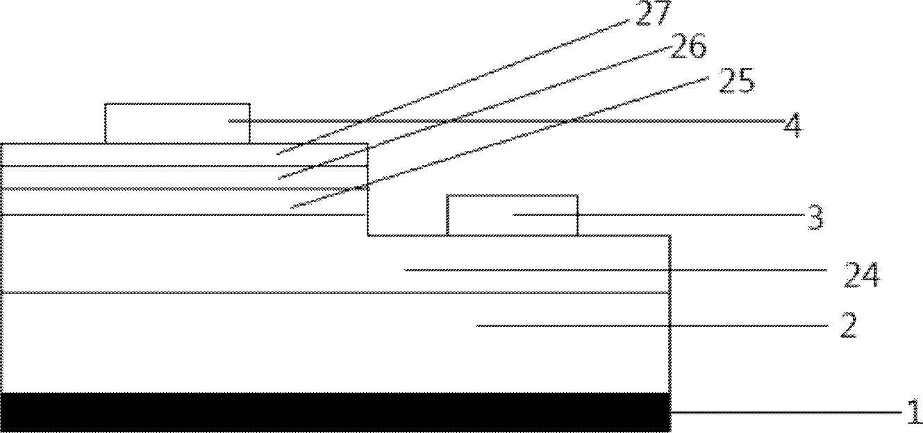 High-white-light luminous efficiency gallium nitride LED pipe core structure