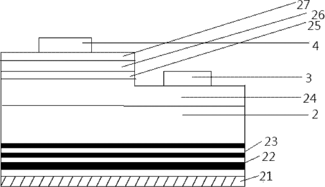 High-white-light luminous efficiency gallium nitride LED pipe core structure