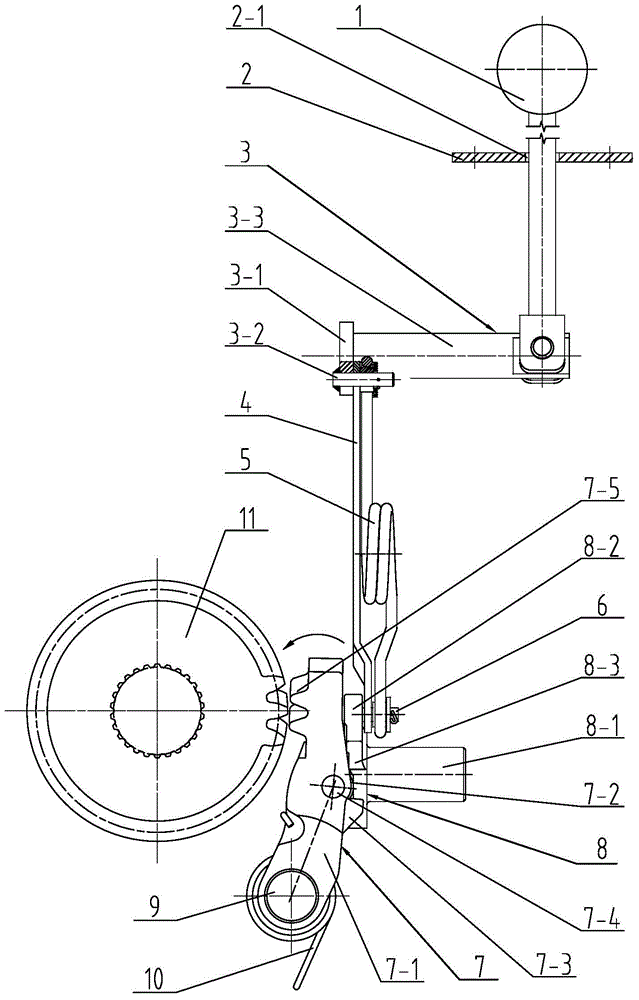 Ratchet parking brake device for wheeled tractors