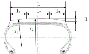 A wide base radial tread arc tire