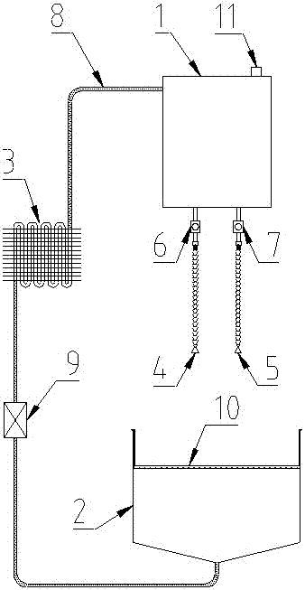 Vertical drilling machine cooling device for lug-hole boring of transmission shaft flange fork
