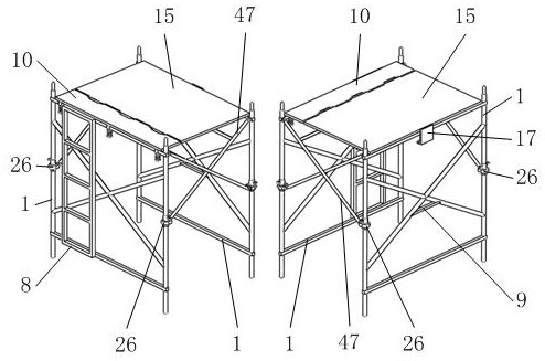 Foldable stable scaffold for building