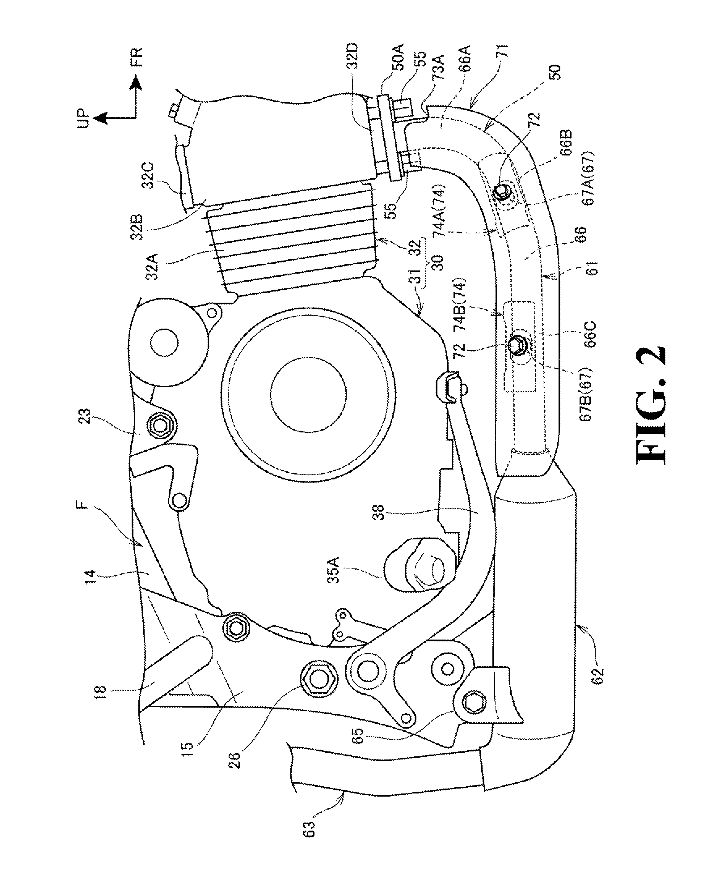 Exhaust pipe cover structure for saddle-ride type vehicle