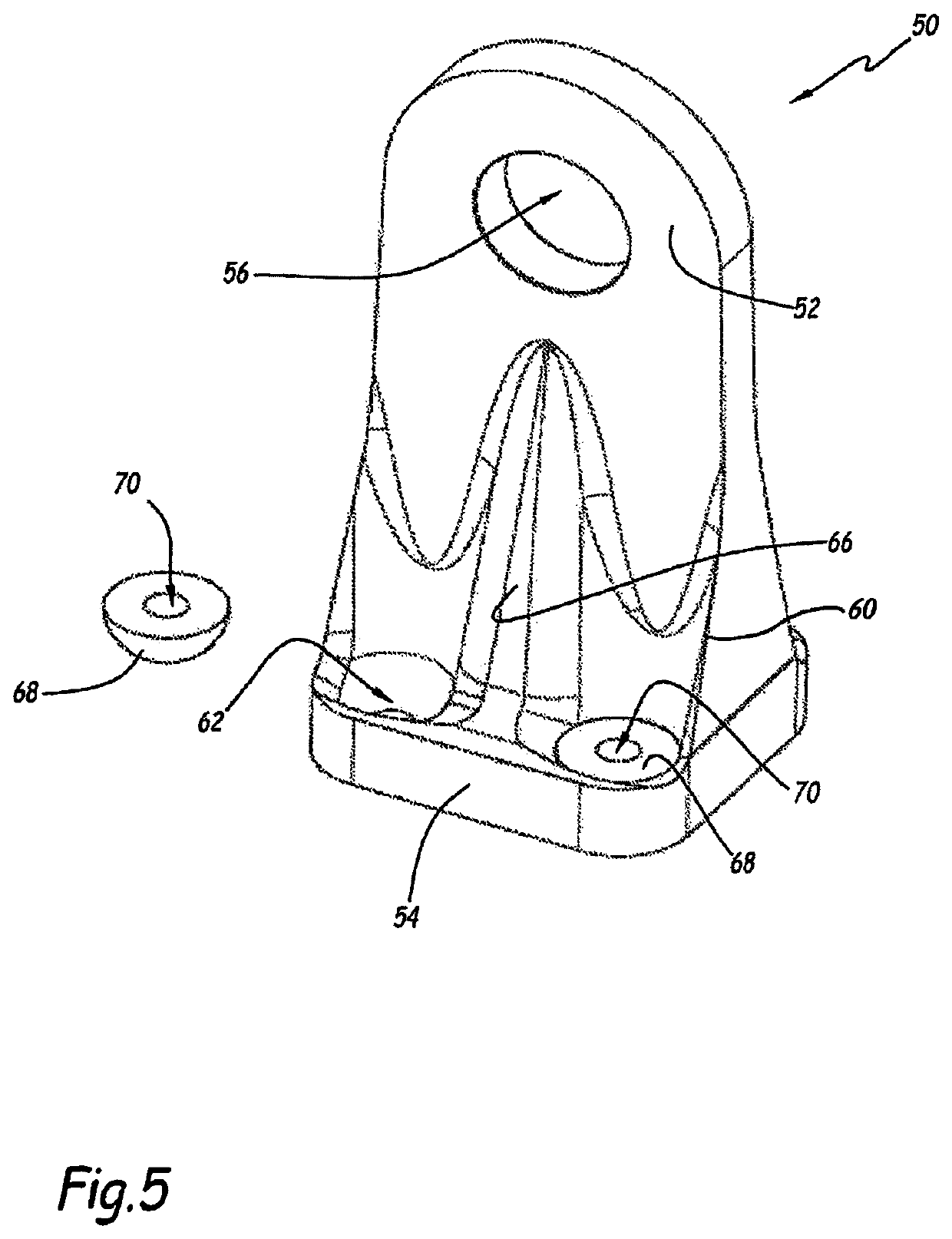 Connecting assembly comprising a connecting piece and at least two bearers