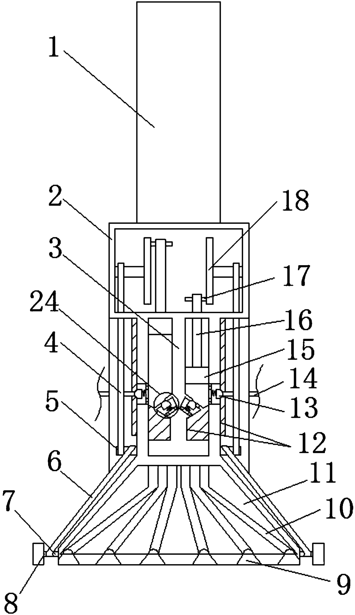Glue mixing device for wood dust tray processing