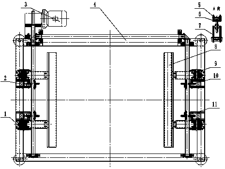 Plate hoisting frame structure for automobile punch production line
