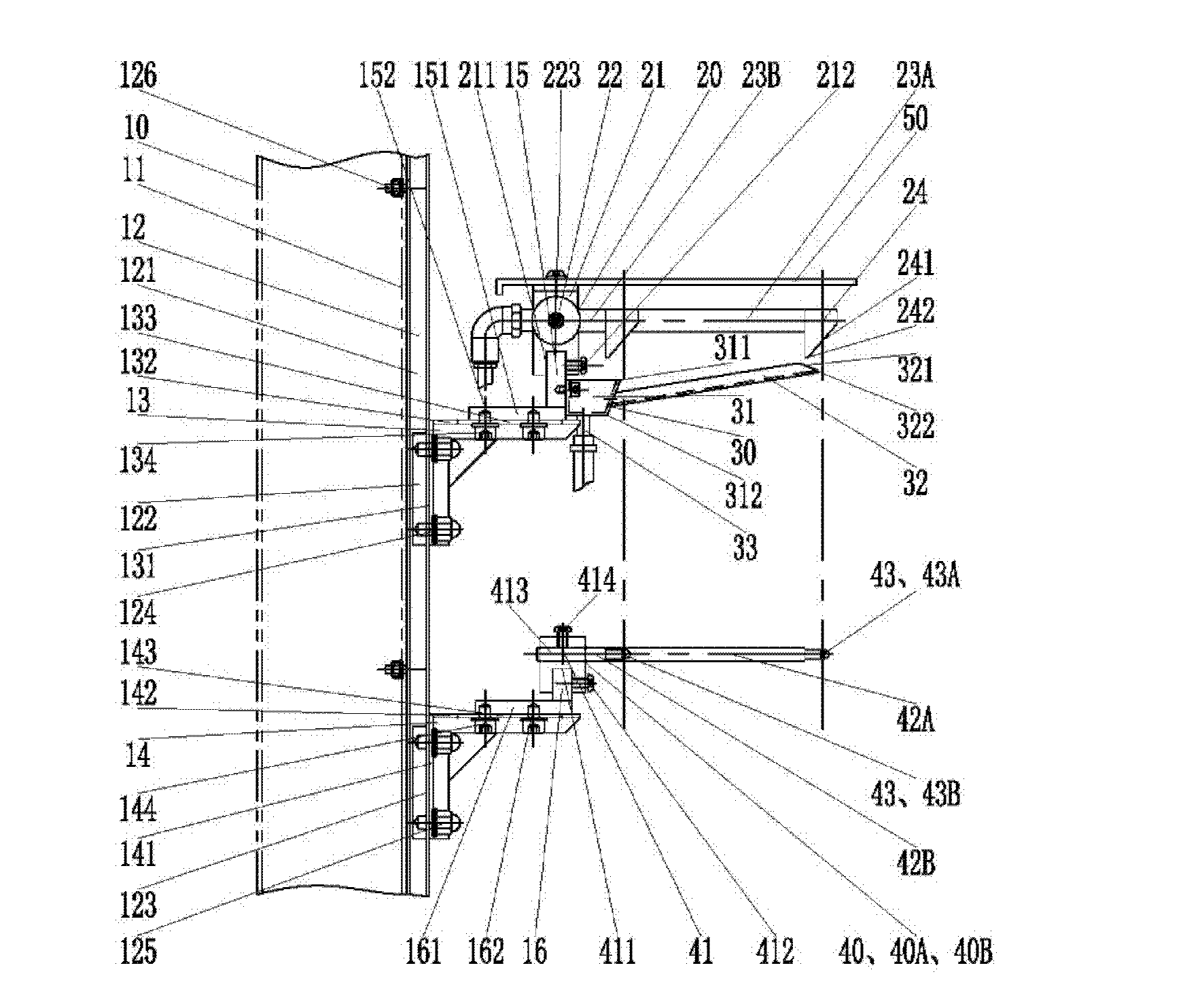 Filament beam finishing oil spray device