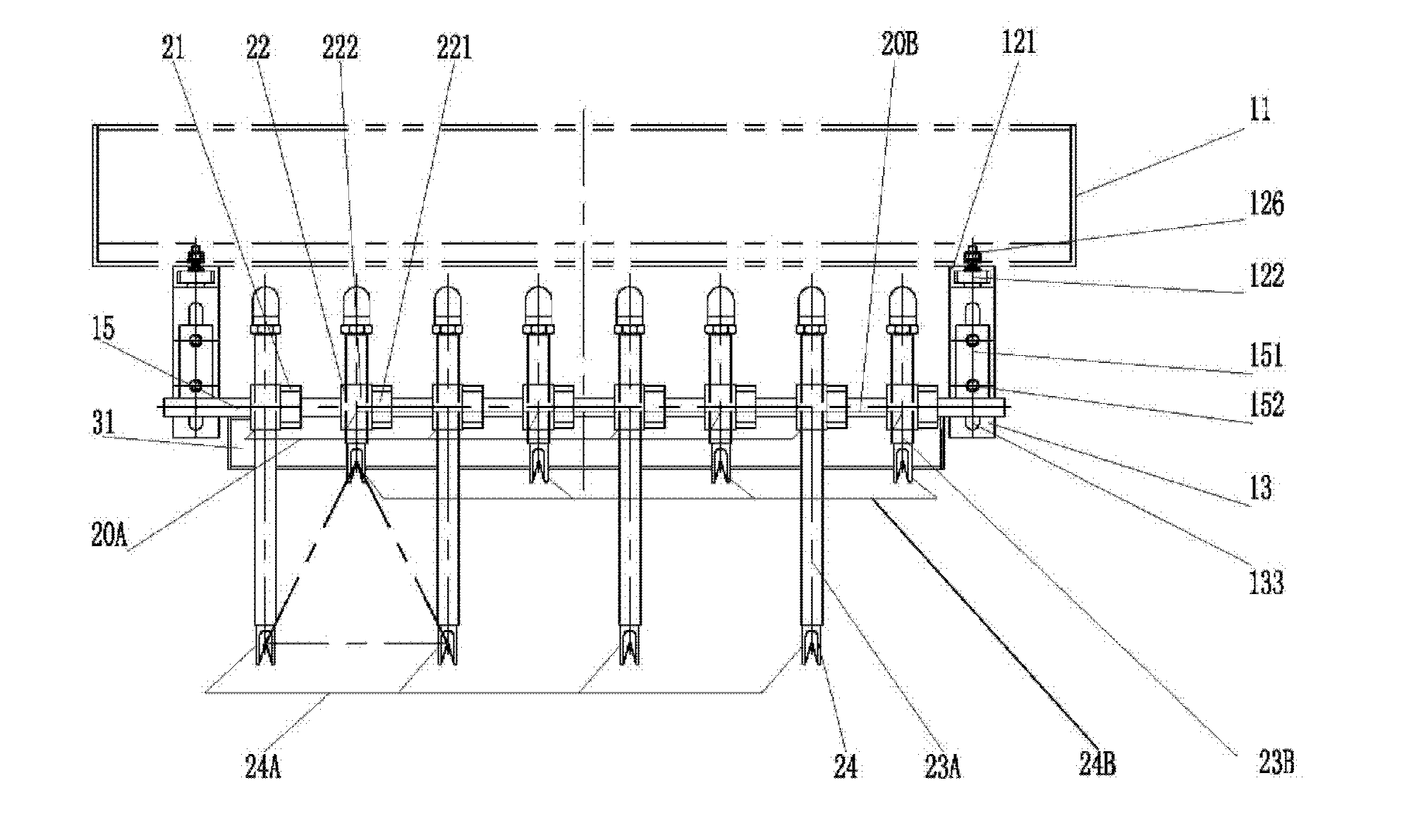 Filament beam finishing oil spray device