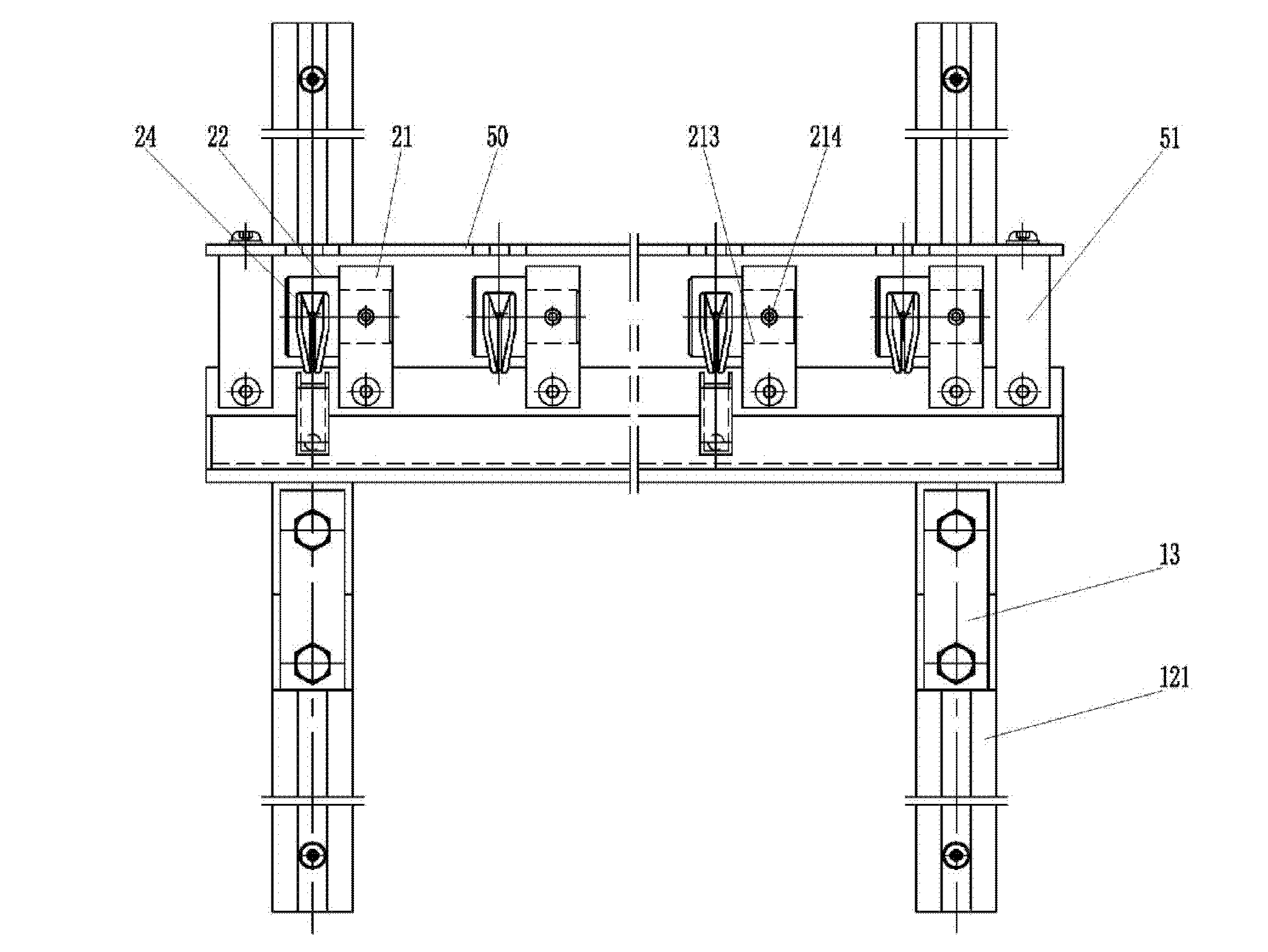 Filament beam finishing oil spray device