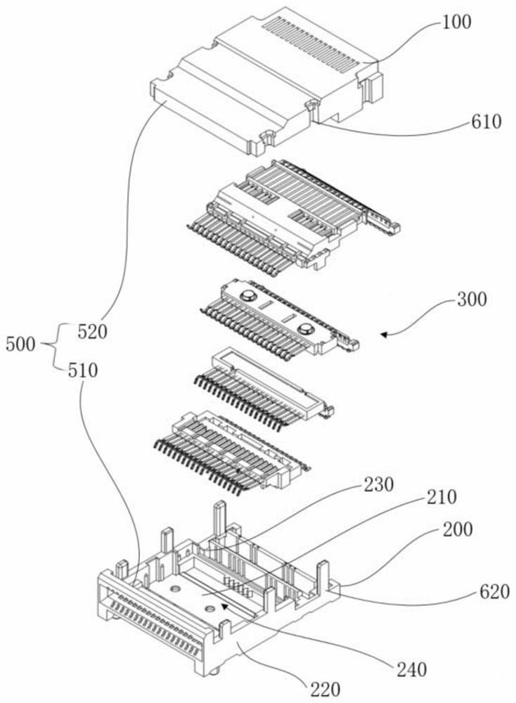 High-speed signal transmission connector and assembling method thereof