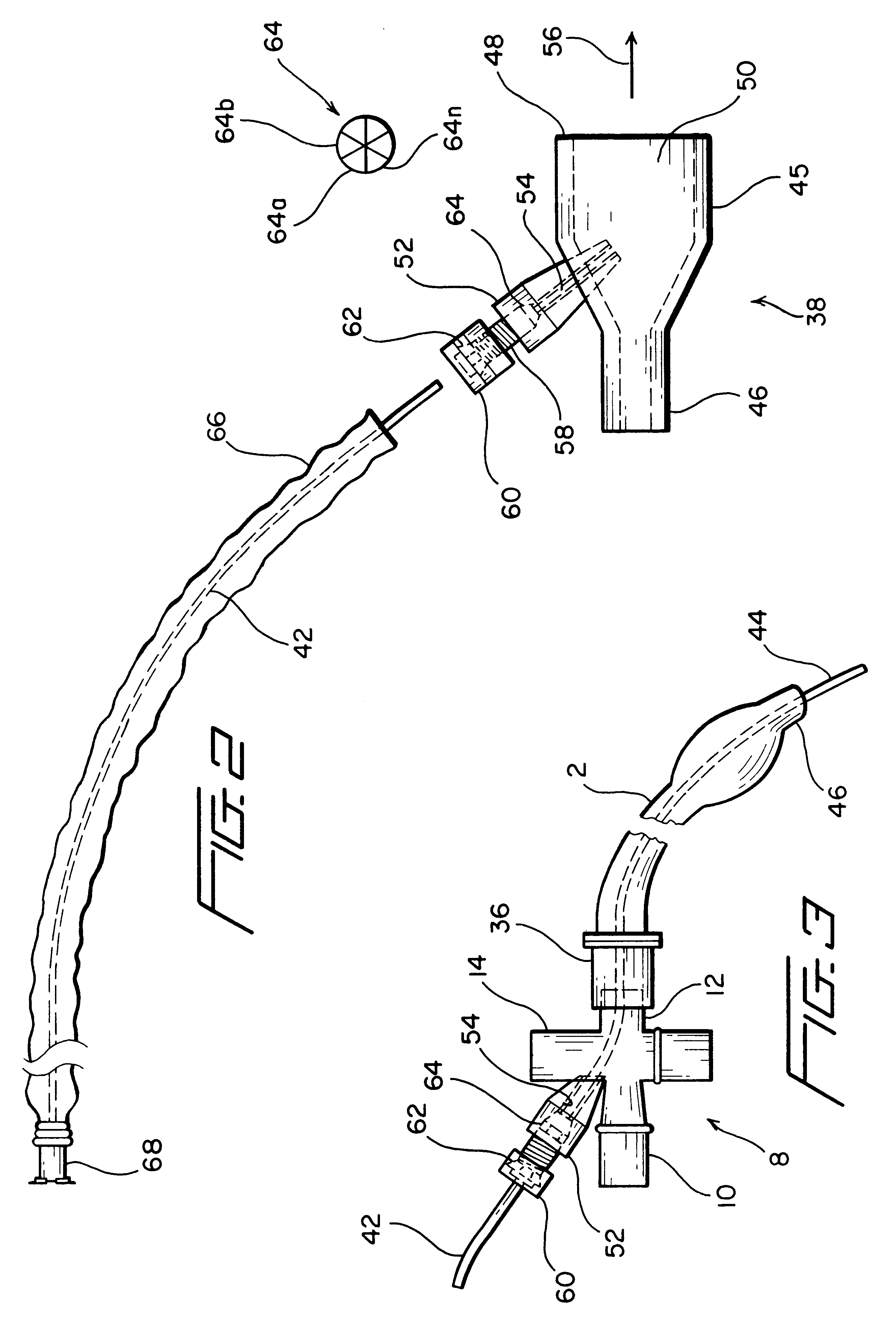Adapter for localized treatment through a tracheal tube and method for use thereof