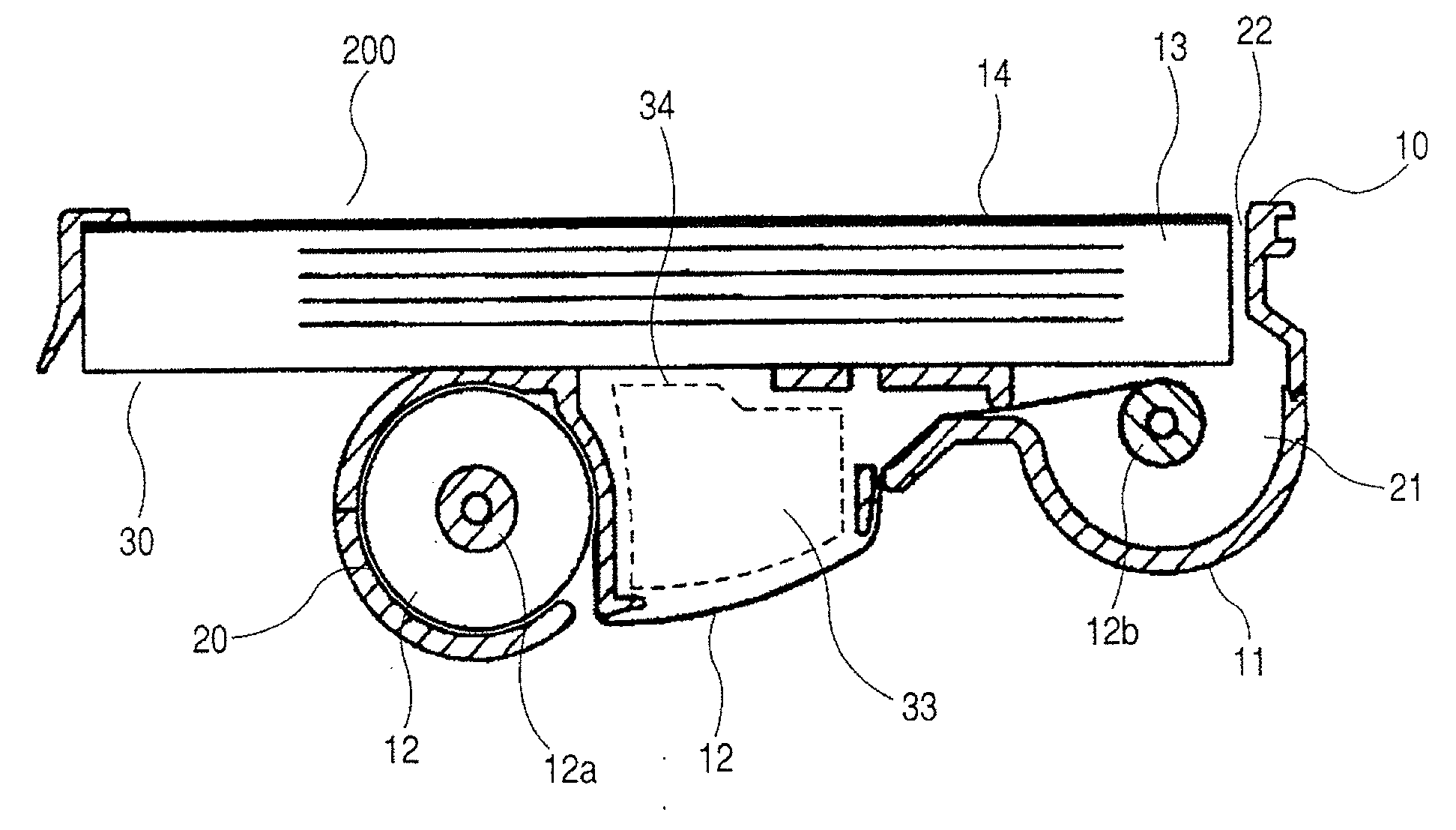 Recording sheet containing cassette and printer apparatus using the same cassette