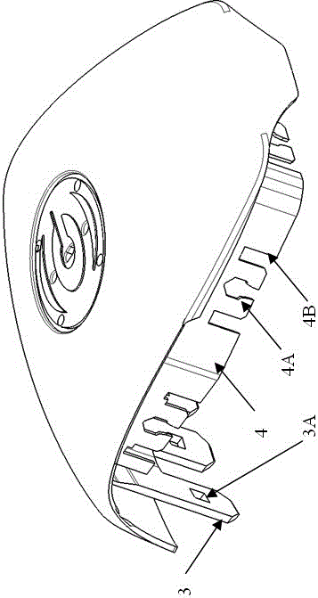 The trim cover of the airbag installed on the steering wheel of the car