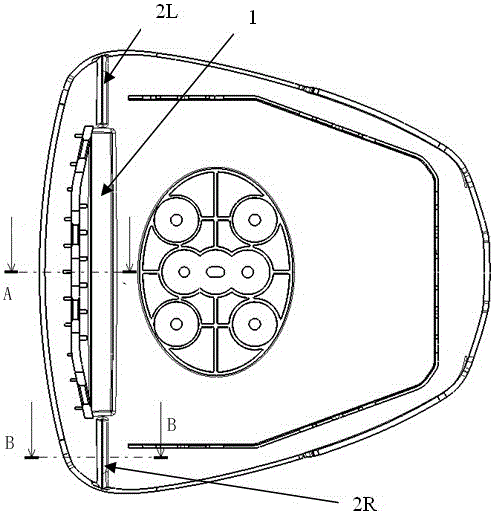 The trim cover of the airbag installed on the steering wheel of the car