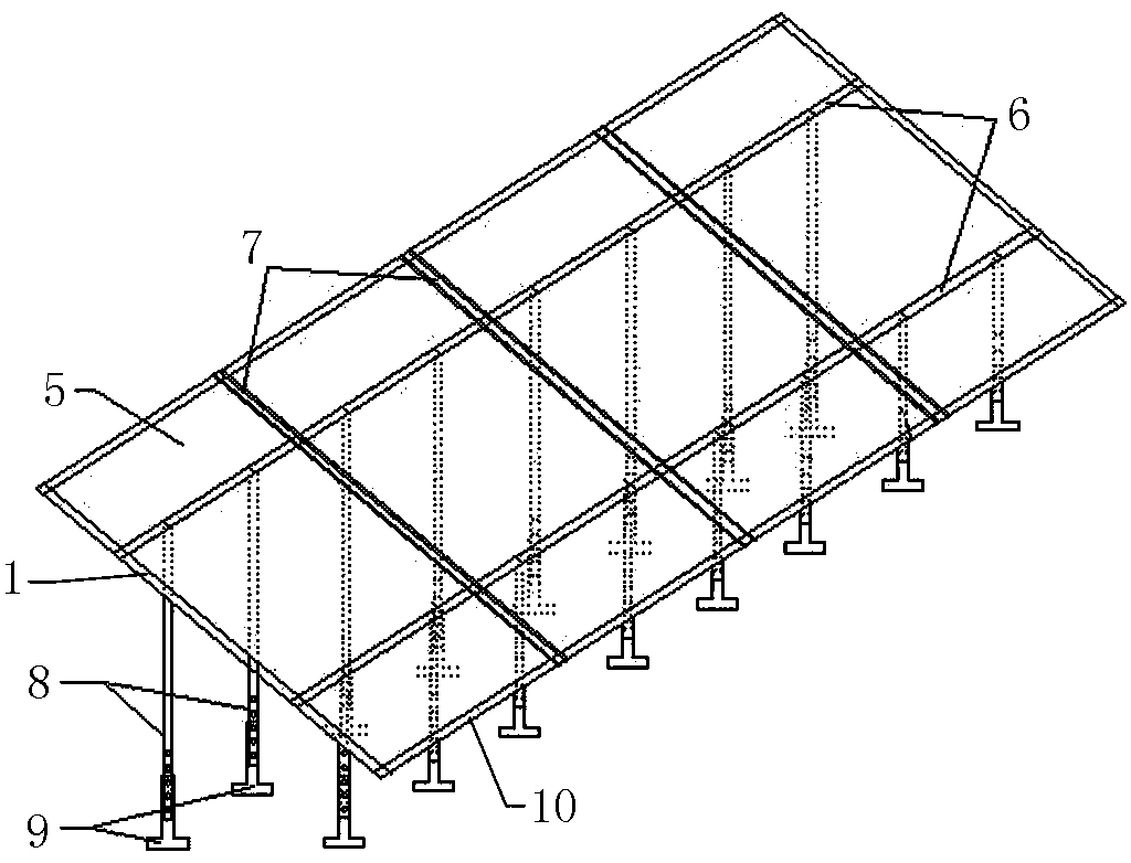 Mounting frame and support of photovoltaic components and mounting method thereof