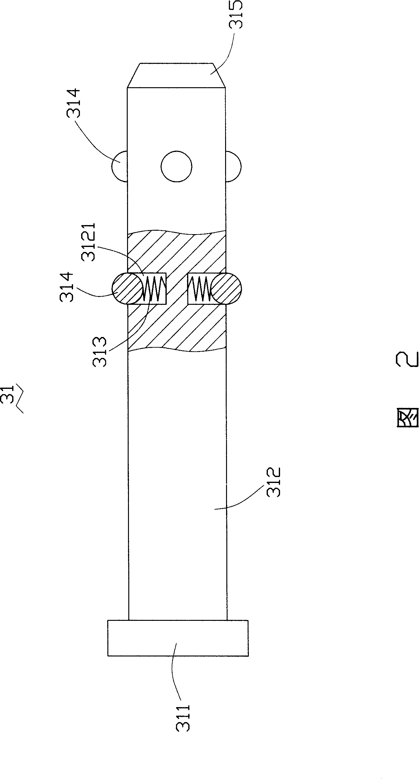 Opening and closing device for mould and mould using the same