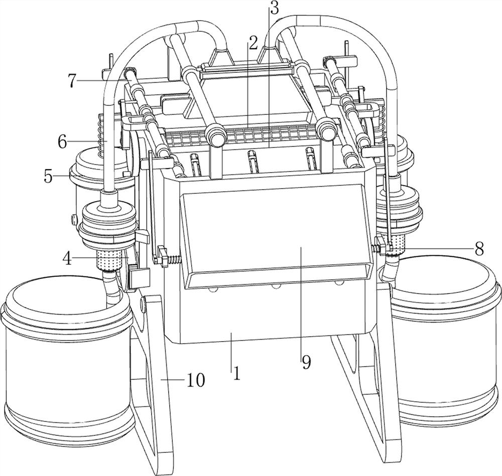 Sewage filtration and disinfection treatment device