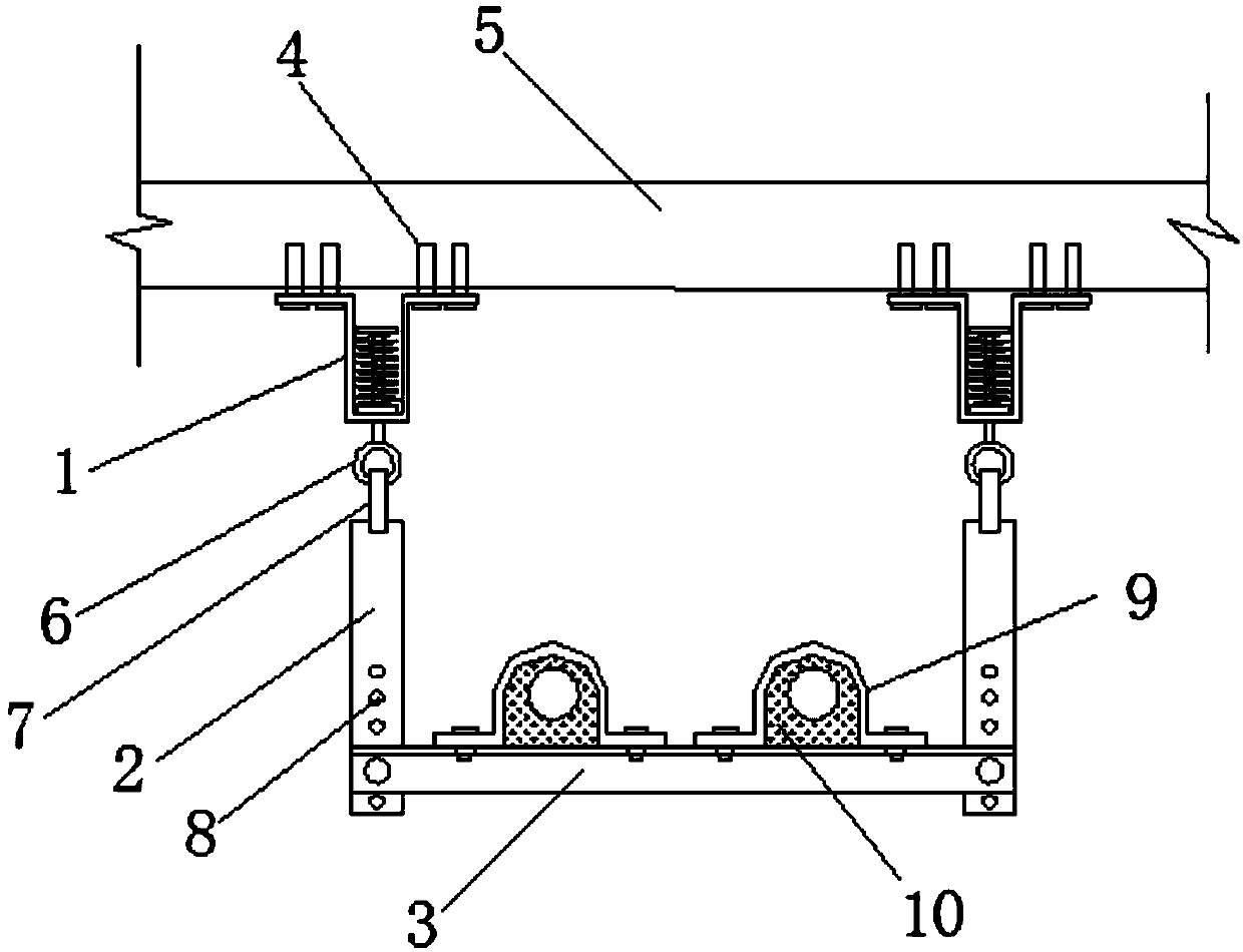 Hanging bracket beam assembly for air conditioner