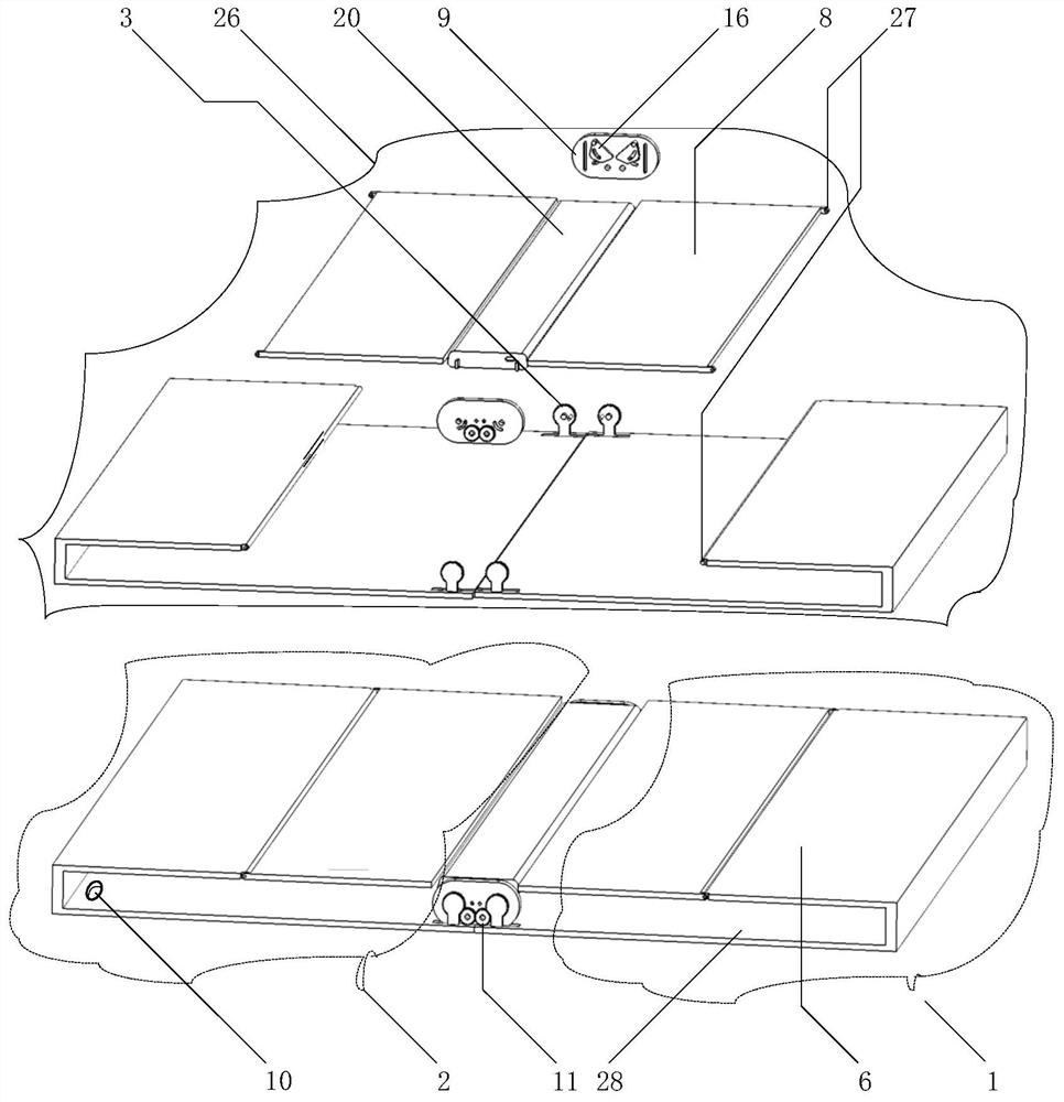 Double-synchronizing-shaft lever poking-clamping type folding screen mobile phone and tablet personal computer
