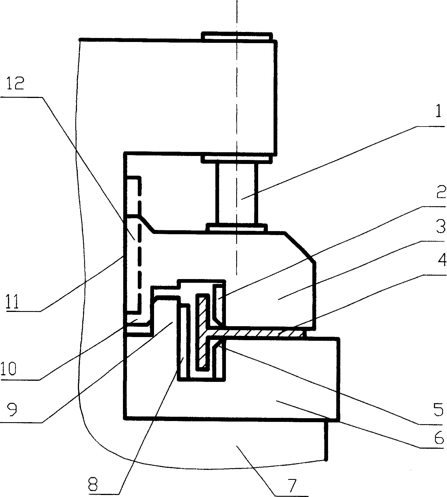 Push-in type clamping head bending die device in middle frame of cold frame bender